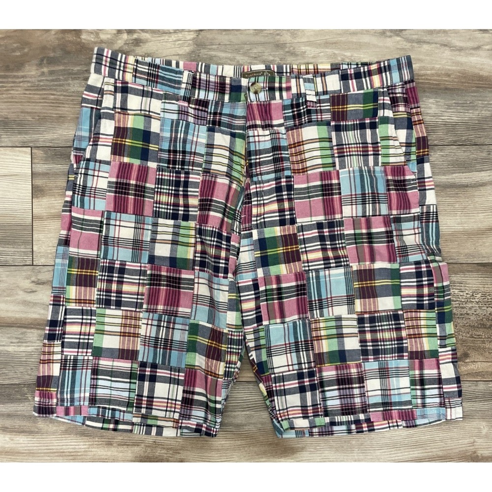 Siegfried Vintage Patchwork Shorts Mens 40 Plaid Chino Spring Colors
